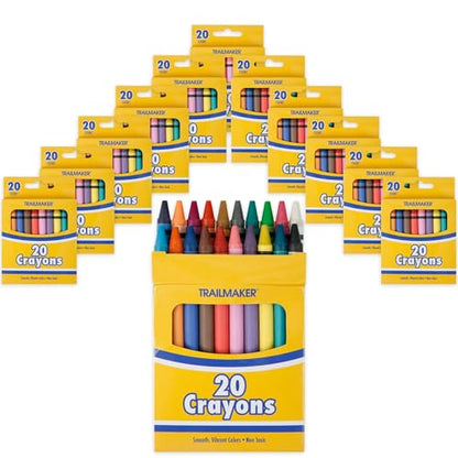 Trail maker Bulk Crayons for Kids (500 Count) Classroom School Supplies, Party Favors, Donations, Daycare, Preschool & Summer Camp (25 Boxes of 20 Crayons) - color: 500 count (25 Packs of 20 Crayons)