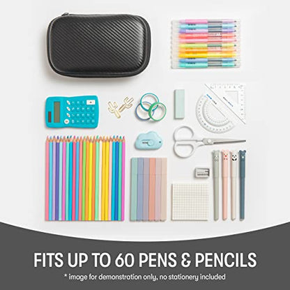 ZIPIT Black Carbon Pencil Case, EVA Pencil Box, Durable Storage Organizer, School Supplies and Cable Holder - color: Carbon