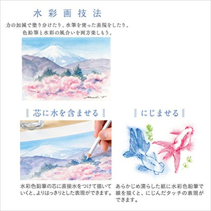Mitsubishi Pencils UWCNCS12C1 Watercolor Pencils, Uniwater Color Compact, 12 Colors, Chapter 1 - style: Chapter 1