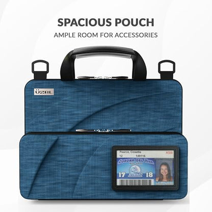 UZBL 11-11.6 Inch Always-on Chromebook Protective Hard Shell Case Cover with Pouch and Shoulder Strap, Fits MacBook Neo 13 inch - color: Deep Blue