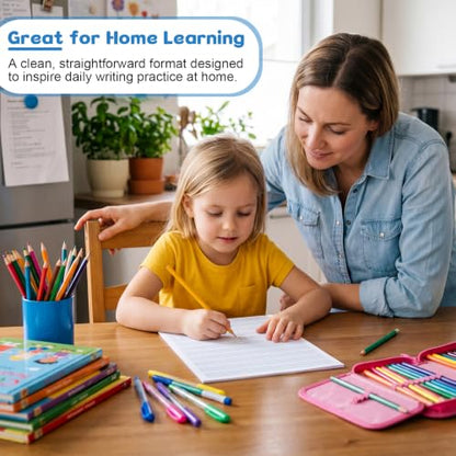 Ireer 400 Sheets Ruled Writing Paper 8.5 x 11 Inch Double Sided Primary Writing Paper Dotted Midline & Highlighted Lines Handwriting Practice Sheets for Kindergarten Grades 1-2 Toddlers Kids
