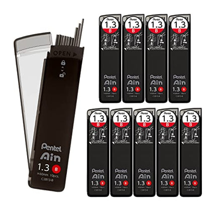 Pentel Ain Mechanical Lead C2813-B 0.05 inch (1.3 mm), B, 10 Pieces - size: 1 Count (Pack of 10), style: B