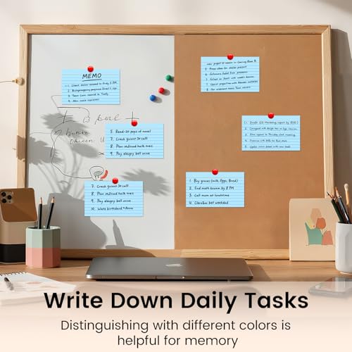 Index Cards 3x5 Inch, 300sheets, Flash Cards,Ruled Lined Blue Note Cards Paper For Studying, Schools Supplies, College, Office And Home Organization, Note Taking Supplies - color: Blue