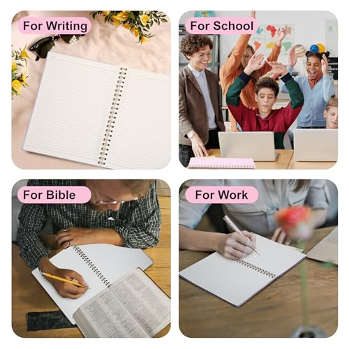 Yoment Spiral Notebook 8.5 x 11 A4 Large Notebooks for Work College Ruled Journaling Notebooks, 100 GSM Paper, Spiral Bound Journal for School Note Taking Writing, A4 Pink - color: Pink, style: D - Line - A4