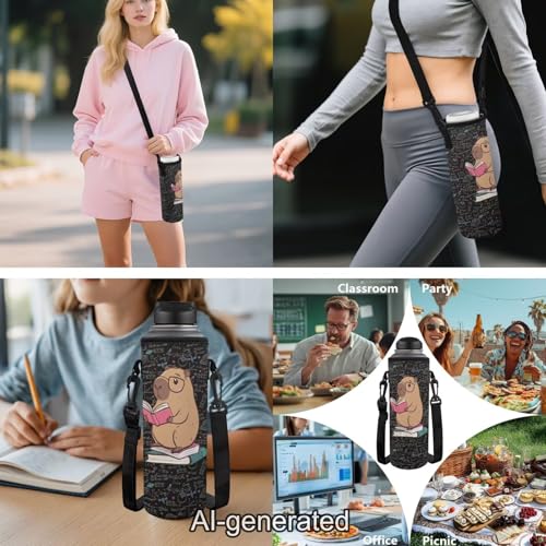 Cute Capybara Kids Bookbag Set 5 Pieces with Lunch Bag Pencil Case and Water Bottle Carrier Large Capacity School Backpack for Students - color: Cute Capybara-c