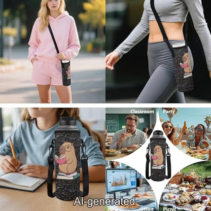 Cute Capybara Kids Bookbag Set 5 Pieces with Lunch Bag Pencil Case and Water Bottle Carrier Large Capacity School Backpack for Students - color: Cute Capybara-c