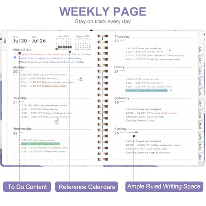 Planner 2026-2027, Weekly and Monthly Academic Year Calendar Planner, July 2026 - June 2027, Daily Agenda Book for Office School Supplies, A5(6.3'' x 8.5'') - color: 2607-Mountain Flight, size: 6.3"x8.5"(Jul 2026-Jun 2027)