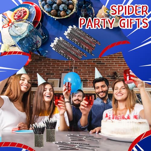 Teling 48 Pcs Spider Pencils Theme Party Favors Fun Spider Web Pencils in Bulk with Eraser Wooden Number 2 Graphite Stationery Kits for Students Back to School Classroom Birthday Supplies - style: Spider Theme