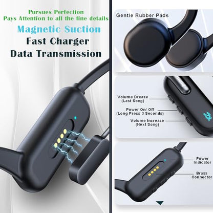 AYI Professional Swim Headphones True Bone Conduction Open Ear Headset Underwater MP3 Player Built-in 32G Memory IP68 Waterproof Bluetooth Earphone for Driving Bicycling Running Skiing-X6 Black - color: Swim Headphone X6 Black