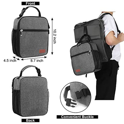 Lunch Box for Men & Women Durable Lunch Bag for Adults Reusable Small Lunchbox Grey - color: Gray