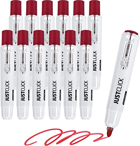 carrotez Retractable Dry Erase Markers, Click Dry Erase Whiteboard Markers, Bullet Tip, Thick Barrel, 12 Count, Red - color: Red