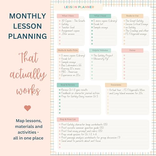 Teacher Planner 2026-2027, Horizontal Lesson Plan Book for Teachers | Pastel Striped, 8.5" x 11" | Weekly & Monthly Academic Year Lesson Planner, July 2026-June 2027 | Stickers & Bookmark - color: Pastel Stripes