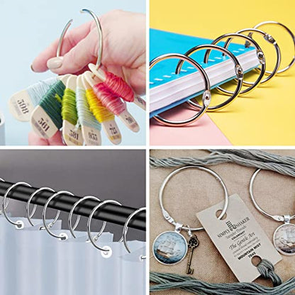 Simetufy 24 Pcs Binder Rings, 3 Inch | Metal Office Shcool Notebook Rings Bluk, Large