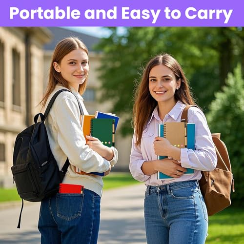 5 Pack Spiral Notebooks with Pen Set, 60 Sheets/120 Pages Lined Small Pocket Notebook and Pen Set Bulk Journals with Sticky Notes for Business Office School, 5 Colors (5)