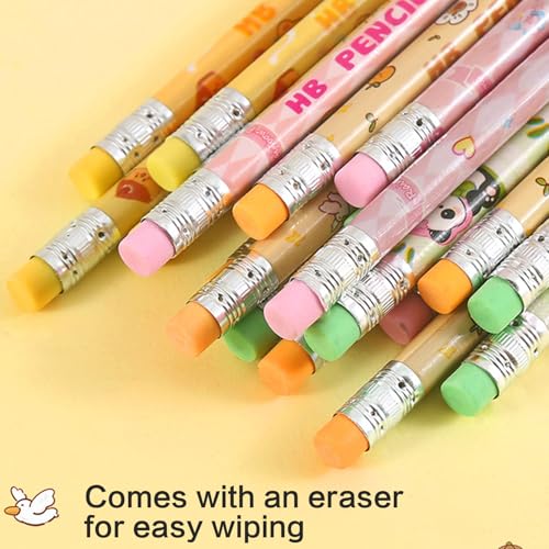 6PCS Cartoon Wood Pencil Ergonomic Grip Wooden Drawing Pencils for Students Class Rewards Back to School Supplies Exam Pencils for - color: Little Girl