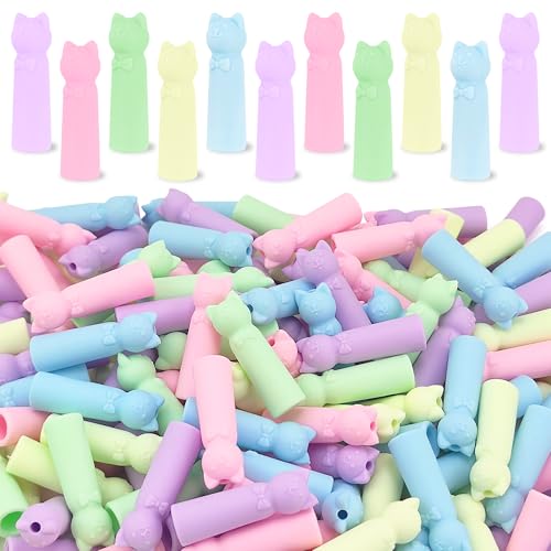 LanMa Cat Pencil Top Erasers Bulk, 90 Pack Eraser Caps Pencil Extenders, Cap Pencil Eraser Toppers for Kids, Tip Protectors, Classroom Prizes - color: Cat, size: 90 Pack