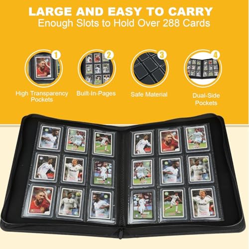 Toploader Binder,Toploader Hard Cases, 9-Pocket Pages Sleeves Hold up 288 Cards.Toploader Card Binder with Sleeves for “3×4” rigid，Card Holder(purple) - color: purple2, size: 9 Pocket 288 Toploader