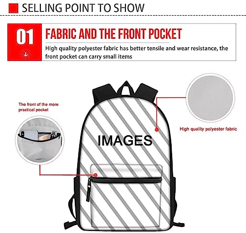 BIGCARJOB Custom Design Backpack Kids Schoolbags Set with Insulated Lunch Box Pencil Case Set of 3 Pcs Novelty Personalized School Bookbags Boys Girls Rucksack Travel Bags - color: Aa Custom Full Design, size: One Size
