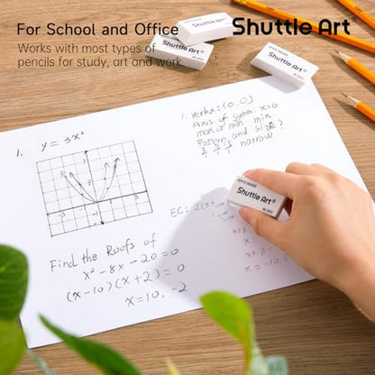 Shuttle Art White Erasers, 120 Pack Erasers Bulk, Smudge Resistant Eraser for Pencils, School Supplies for Kids, Students, Teachers, Office - color: White