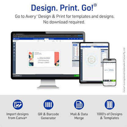 Avery Printable Index Cards, Sure Feed Technology, 3" x 5", Matte White, Laser & Inkjet Compatible, 150 Blank Cards Total, Great for Product Branding, Marketing, and More (5388) - size: True