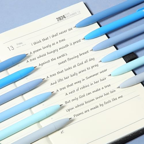 Mr. Pen- Retractable Gel Pens, 12 Pack, Black Ink, Sky Blue Barrel | Fine Point 0.5mm, Fast Dry, Smooth Writing, Cute Pens for Drawing, Writing Planner and School Supplies - color: Sky Blue Barrel, Black Ink, size: 12 Pack