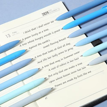 Mr. Pen- Retractable Gel Pens, 12 Pack, Black Ink, Sky Blue Barrel | Fine Point 0.5mm, Fast Dry, Smooth Writing, Cute Pens for Drawing, Writing Planner and School Supplies - color: Sky Blue Barrel, Black Ink, size: 12 Pack