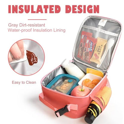 CaCTOUR Lunch Box Kids,Premium Insulated Lunch Bag for Girls Boys,Soft Bag Mini Cooler Back to School Thermal Reusable Lunch Bag for Work School Picnic -Red - color: B-Red