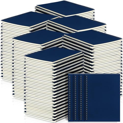 Yahenda 108 Pcs Spiral Notebooks Bulk, A5 8.3 x 5.5 Inch College Ruled Lined Notebooks, 100 Pages Soft Cover Journals for Students Classroom Office Back to School Supplies (Deep Blue) - color: Deep Blue