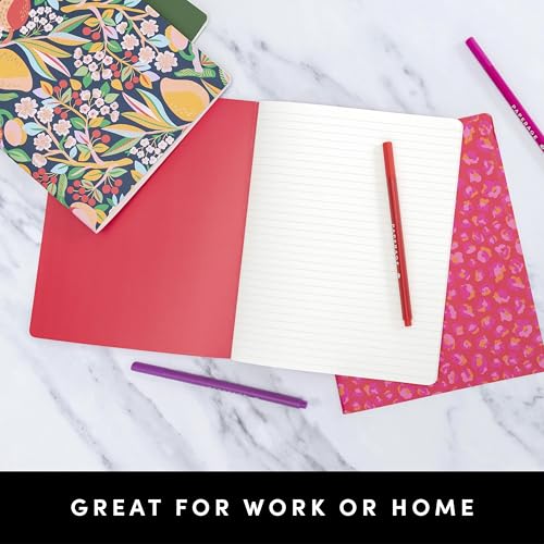 PAPERAGE Soft Cover Lined Journal Notebook, 2 Pack, (Bright Cheetah), 100 Pages, Large 7.5 inches x 9.5 inches, College Ruled, Ideal for Note Taking & Travel Journal - color: Bright Cheetah, style: Lined 100pgs (2 Pack)