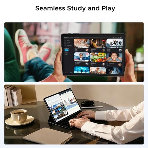 P10 10.1 inch Tablet, 48GB RAM+128GB ROM, Android 16 Tablet with Gemini AI, 7000mAh, Unisoc T310 Quad-Core, 90Hz, 8MP+5MP, Dual Speakers, Headphone, Tablet with Keyboard, Pen, Case-Black - color: Black