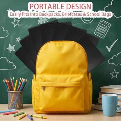 Black Folders with Pocket 7 Pack, 2 Pocket Folders, Plastic Folders with Pockets, Letter Size 8.5x11 inches File Folders with Business Card Slot for School, Home Office Business Use - color: Black
