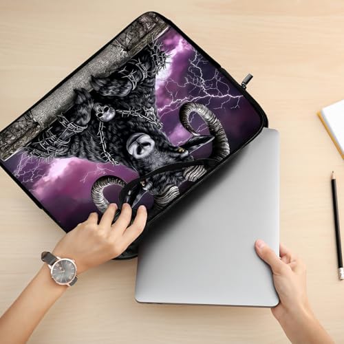 13 13.3 14 inch Laptop Sleeve with Handle, Black Ram Water‑Resistant Laptop Carrying Case for MacBook Air 13-inch/MacBook Pro 13/14 inch/Dell/HP/Lenovo - color: Black Ram, size: 13-14 inch Devices