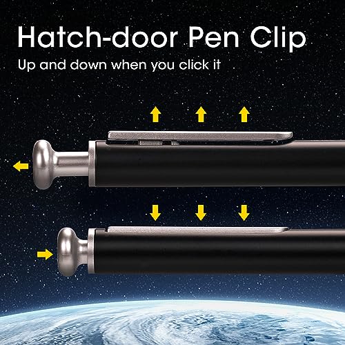 WRITECH Gel Pens Fine Point: Premium Metal Barrel Retractable 0.7mm Black Ink Pen 2ct with 2 Refills No Smear & Bleed Quick Dry Smooth Writing Silent Click Luxury Up-Gel - color: Black & White
