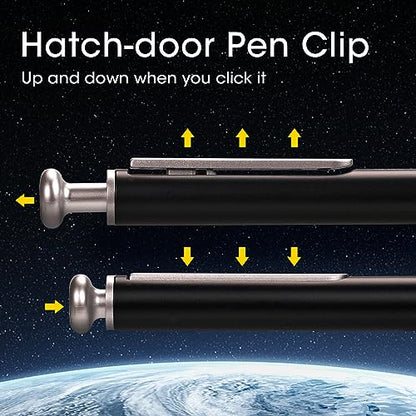 WRITECH Gel Pens Fine Point: Premium Metal Barrel Retractable 0.7mm Black Ink Pen 2ct with 2 Refills No Smear & Bleed Quick Dry Smooth Writing Silent Click Luxury Up-Gel - color: Black & White