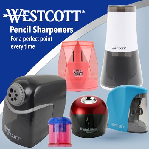 Westcott 55851 Small Battery Powered Pencil Sharpener for School, Home, and Work, Black