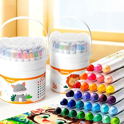 Twistable Crayon, Smooth Gliding Drawing Crayon Water Cleanable Washable CrayonSet, Perfect for Youngly Artists and Beginner Smooth Coloring - color: 24 colors
