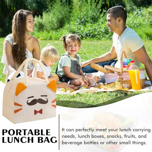 Lunch Bags Tote Cooler Bag Insulated Reusable Lunch Tote Bags Cartoon Portable Lunch Box Bag for Work Office Picnic Beach (Cat) - color: Cat