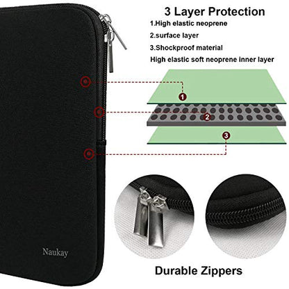 Naukay Laptop Case Sleeve,13-13.3 Inch Resistant Neoprene Laptop Sleeve/Notebook Computer Pocket Case/Tablet Briefcase Carrying Bag Compatible with MacBook Pro,MacBook Air,Notebook Computer-(Black) - color: Black, size: 13.3 inch