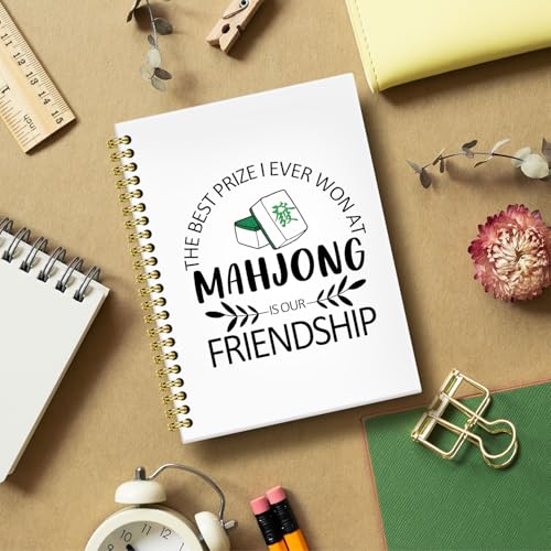 Mahjong Friendship Notebook Journal 5.5x8.3, Funny Mahjong Notebook Gifts for Women Friends Mah Jong Lovers Players, Mah Jong Accessories Journals, Hardcover Spiral Notebooks for Note Taking - color: 2