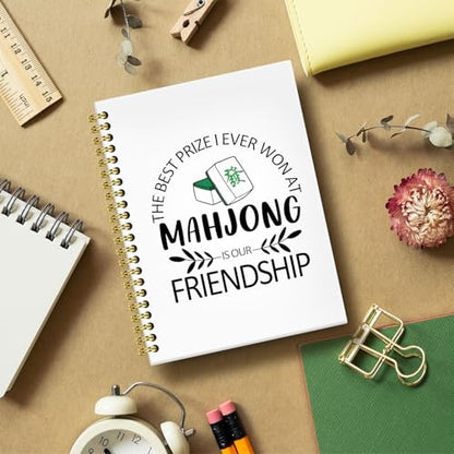 Mahjong Friendship Notebook Journal 5.5x8.3, Funny Mahjong Notebook Gifts for Women Friends Mah Jong Lovers Players, Mah Jong Accessories Journals, Hardcover Spiral Notebooks for Note Taking - color: 2