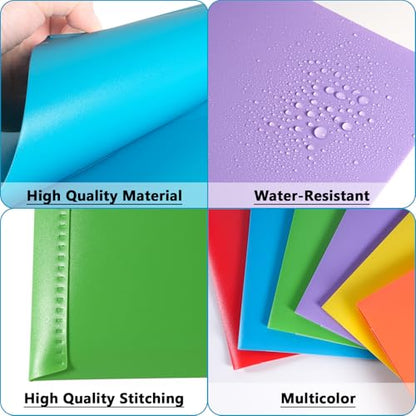 Plastic Folders with Pockets, Business Card Holder, 6-Pack | Plastic Folders with Pockets, 2 Pocket Folder, Plastic File Folder, Business Card Holder Folder