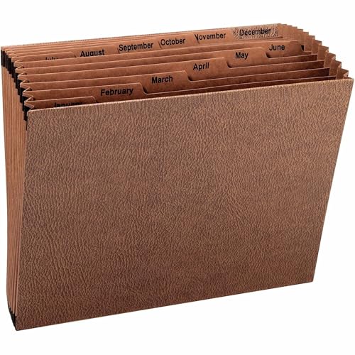 Smead TUFF Expanding File, Monthly (Jan.-Dec.), 12 Pockets, Letter Size, Redrope-Printed Stock (70488) - size: Letter, style: Jan-Dec Index, Letter Size