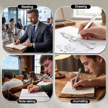 Drawdart Smooth Writing Pens, 12 Pcs No Bleed & Smear, Black Ink Fine Point (0.7mm), Quick-Dry Retractable Gel Pens for Journaling, Note Taking, Office & Back-to-School Supplies - color: 12 Pcs Minimalist- Black Ink
