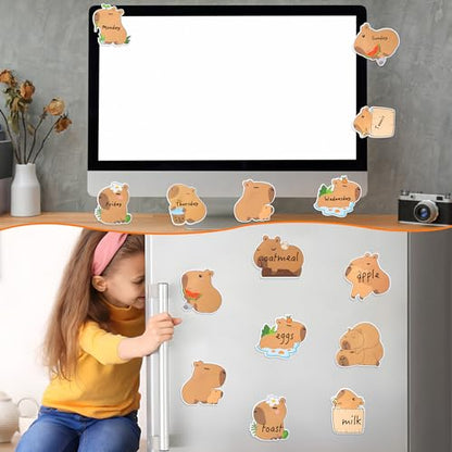 Xqumoi 30 Pack CAPY Sticky Notes - Cute Cartoon CAPY Self Sticky Notepads Writing Memo Pads Animal Page Marker for Office School Student Birthday Party Favors Goodies Bag Fillers 600 Sheets - style: Capy