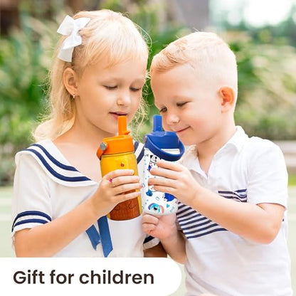 Bear Water Bottle - Kids Water Bottle with Straw Lid - 12 Oz Insulated Stainless Steel Water Bottles for Kid Boys - Travel Cup for School Sports - color: Bear 2