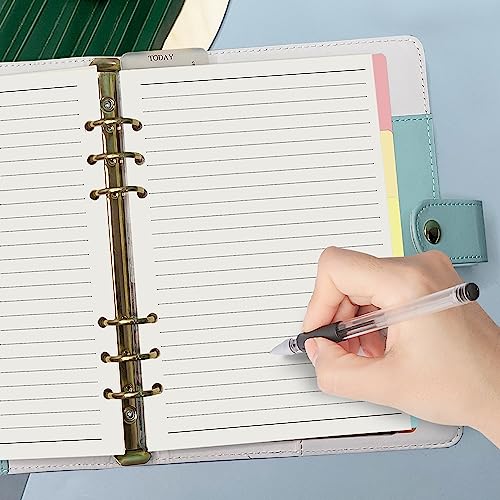Harphia A5 6 Holes Binder Refill Value Set, 90sheets rulled line loose leaf paper with stickers and dividers, planner inserts with binder pockets for A5 binder 6 holes refillable notebook,005da5line - color: Line Paper Set, size: A5