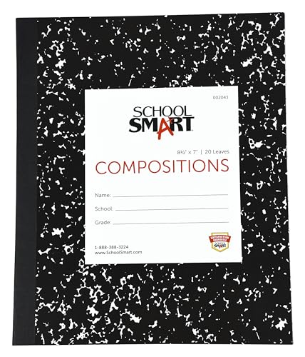 School Smart Flexible Cover Ruled Composition Book, 8-1/2 x 7 Inches, 40 Pages