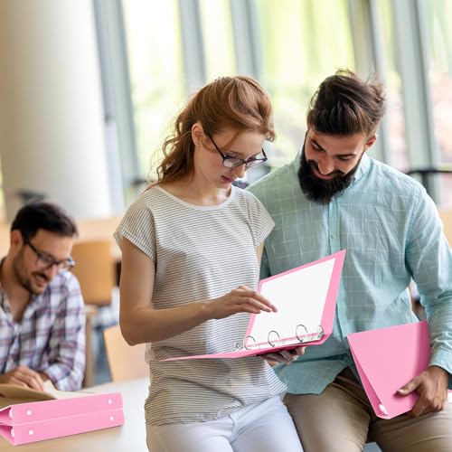 Henoyso 6 Pcs Plastic 1 Inch Mini 3 Ring Binders Fits 5.5" x 8.5" Paper, Holds(Capacity 200 Sheets), Flexible Three Round Rings Small Pink A5 Binders Bulk for School, Office Use, Photo Album - color: Pink, size: 1 Inch