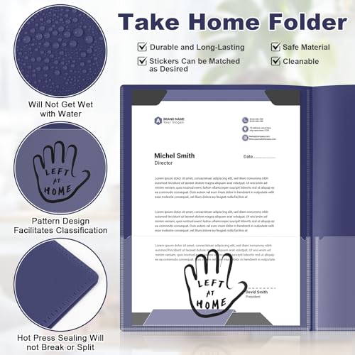 Henoyso 24 Pcs School to Home Folder with Pocket Plastic Heavy Duty Clipboard Folder with Clear Front Pocket Homework Take Home Folders for School Students Parent Teacher Communication (Navy Blue) - color: Navy Blue