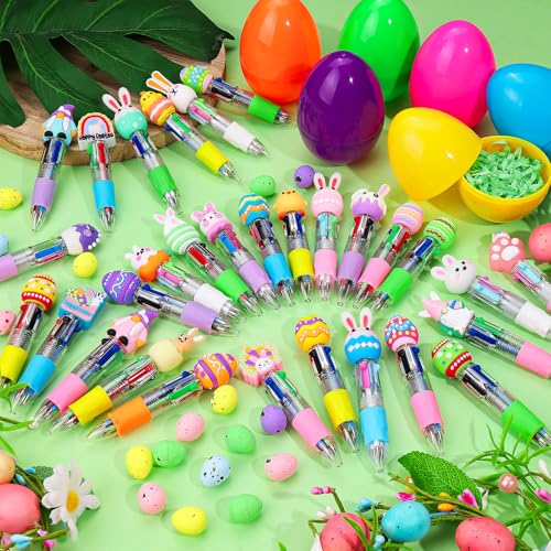 30Pcs Easter Egg Mini Multicolor Pens in One 4-in-1 Cute Pens Bulk with 30 Eggshells, Fun Gifts Assorted Ink Kawaii Ballpoint Pen - style: 30Set-Easter Egg